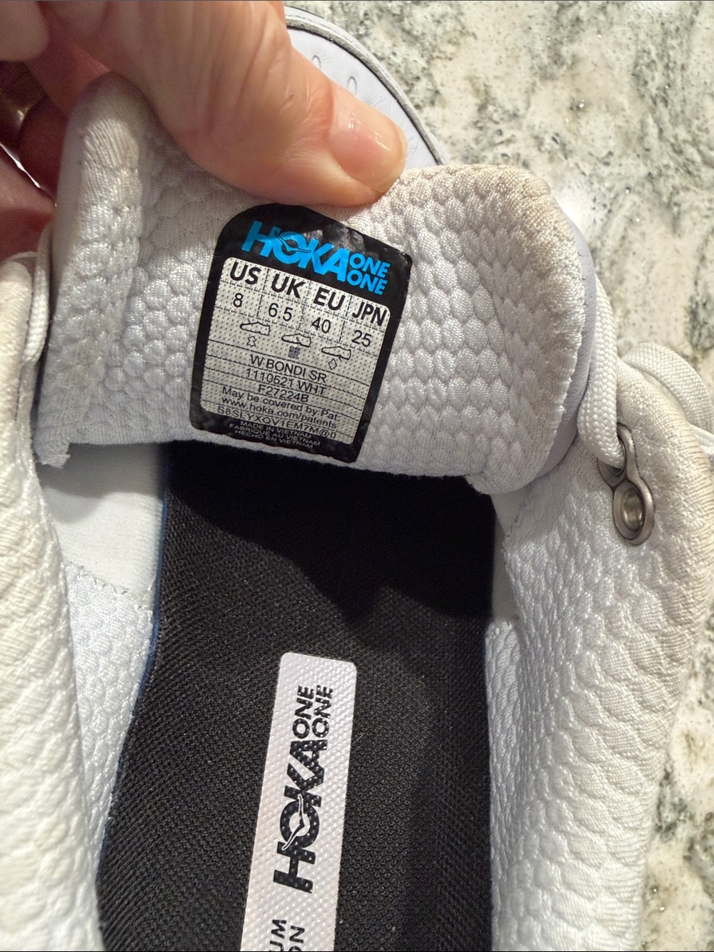 Hoka One One Women's White Athletic Sneakers - Picture 5 of 5
